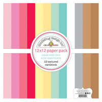 Doodlebug Design - Made With Love Collection - 12 x 12 Paper Pack - Textured Cardstock Assortment