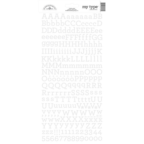 Doodlebug Design - Cardstock Stickers - Alphabet - My Type - Lily White