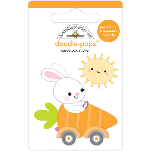 Doodlebug Design - Hippity Hoppity Collection - Doodle-Pops - 3 Dimensional Cardstock Stickers - Bunny I'm Home