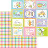 Doodlebug Design - Hippity Hoppity Collection - 12 x 12 Double Sided Paper - Easter Basket