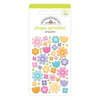 Doodlebug Design - Fairy Garden Collection - Stickers - Sprinkles - Self Adhesive Enamel Shapes - Spring Garden Shape