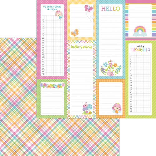 Doodlebug Design - Fairy Garden Collection - 12 x 12 Double Sided Paper - Pixie Plaid