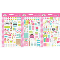 Doodlebug Design - Cute and Crafty Collection - Cardstock Stickers - Mini Icons - Cute and Crafty