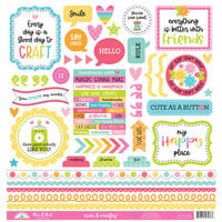 Doodlebug Design - Cute and Crafty Collection - 12 x 12 Cardstock Stickers - This and That