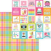 Doodlebug Design - Cute and Crafty Collection - 12 x 12 Double Sided Paper - Perfectly Plaid