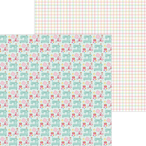 Doodlebug Design - Cute and Crafty Collection - 12 x 12 Double Sided Paper - Sew Cute