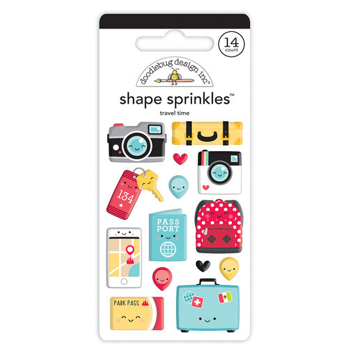 Doodlebug Design - Fun At The Park Collection - Stickers - Shape Sprinkles - Enamel - Travel Time