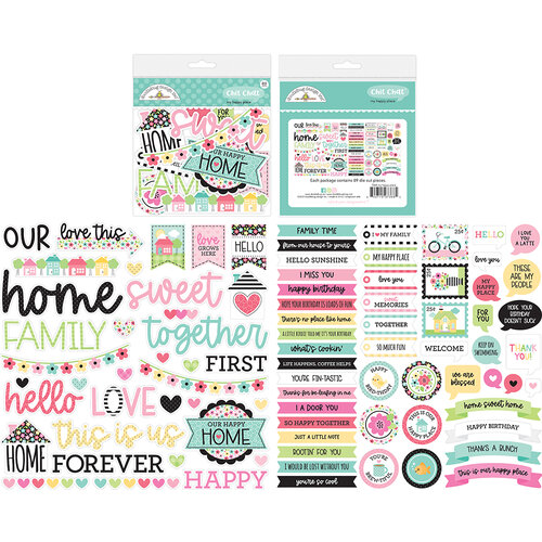 Doodlebug Design - My Happy Place Collection - Odds and Ends - Die Cut Cardstock Pieces - Chit Chat