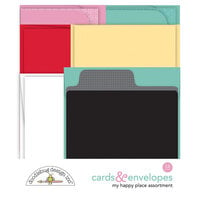 Doodlebug Design - My Happy Place Collection - Cards and Envelopes
