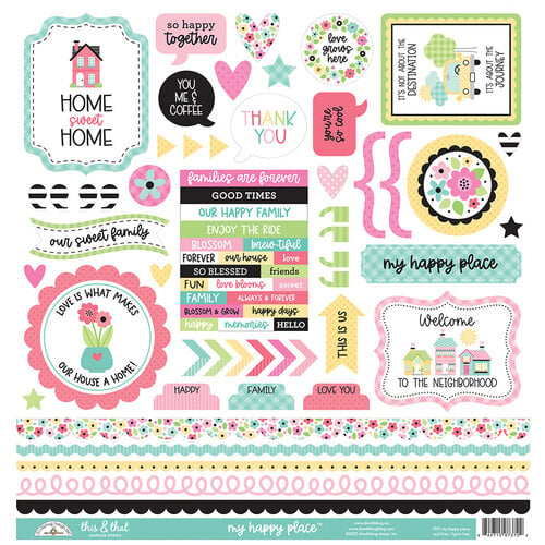 Doodlebug Design - My Happy Place Collection - 12 x 12 Cardstock Stickers - This and That
