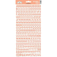 Doodlebug Design - Monochromatic Collection - Puffy Stickers - Alphabet Soup - Coral