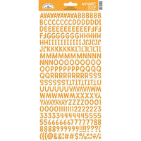 Doodlebug Design - Monochromatic Collection - Puffy Stickers - Alphabet Soup - Tangerine