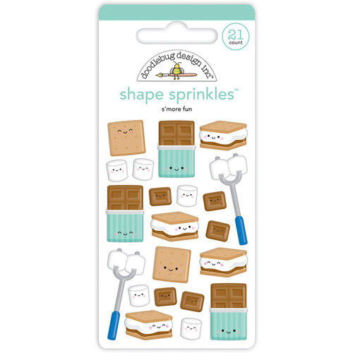 Doodlebug Design - Great Outdoors Collection - Stickers - Shape Sprinkles - Enamel - S'more Fun Shape