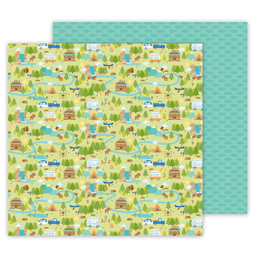 Doodlebug Design - Great Outdoors Collection - 12 x 12 Double Sided Paper - Happy Camper