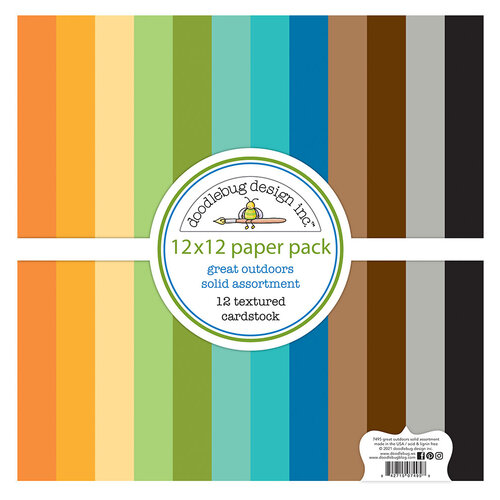 Doodlebug Design - Great Outdoors Collection - 12 x 12 Textured Cardstock Assortment Pack