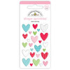 Doodlebug Design - Let It Snow Collection - Stickers - Sprinkles - Self Adhesive Enamel Shapes - Heart Warming Shape