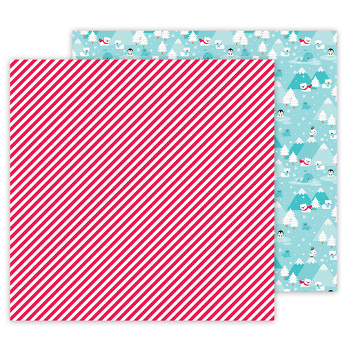 Doodlebug Design - Let It Snow Collection - 12 x 12 Double Sided Paper - Candy Cane Lane