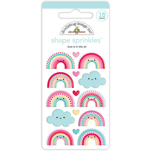 Doodlebug Design - Lots Of Love Collection - Stickers - Shape Sprinkles - Enamel - Love Is In The Air