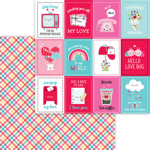 Doodlebug Design - Lots Of Love Collection - 12 x 12 Double Sided Paper - Plaid You're Mine