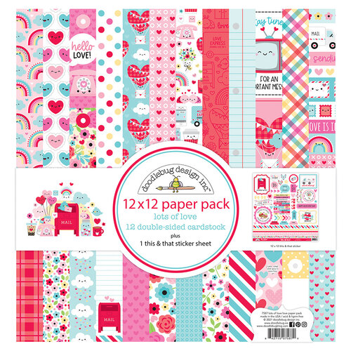 Doodlebug Design - Lots Of Love Collection - 12 x 12 Paper Pack