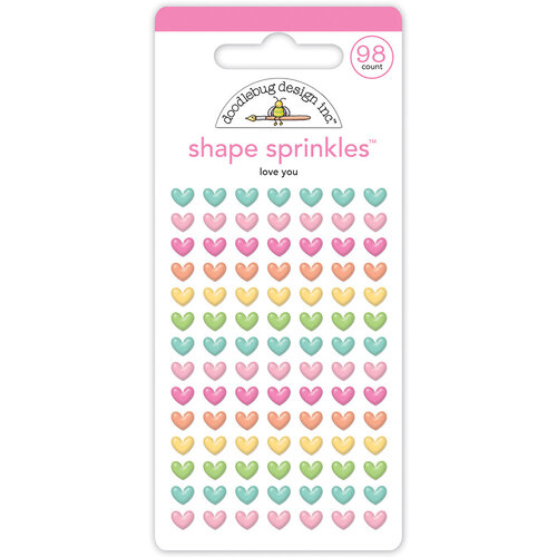 Doodlebug Design - Pretty Kitty Collection - Stickers - Shape Sprinkles - Enamel - Love You