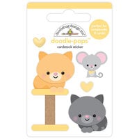 Doodlebug Design - Pretty Kitty Collection - Stickers - Doodle-Pops - 3 Dimensional Cardstock Stickers - Playful Pals