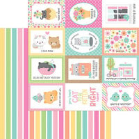 Doodlebug Design - Pretty Kitty Collection - 12 x 12 Double Sided Paper Cat Nap