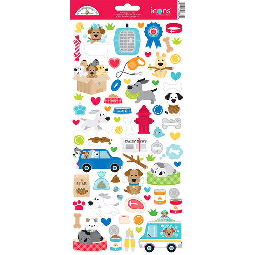 Doodlebug Design - Doggone Cute Collection - Cardstock Stickers - Icons