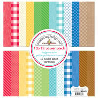 Doodlebug Design - Doggone Cute Collection - 12 x 12 Paper Pack - Petite Print Assortment