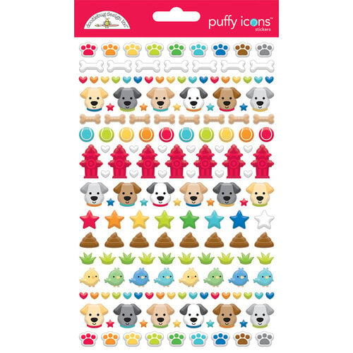 Doodlebug Design - Doggone Cute Collection - Stickers - Puffy Shapes - Icons