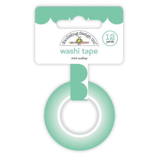 Doodlebug Design - Monochromatic Collection - Washi Tape - Mint Scallop