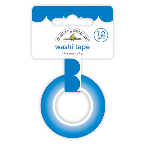Doodlebug Design - Monochromatic Collection - Washi Tape - Blue Jean Scallop