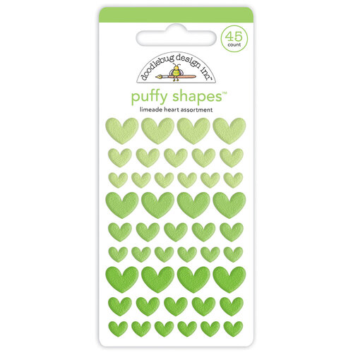 Doodlebug Design - Monochromatic Collection - Stickers - Puffy Shapes - Limeade Heart