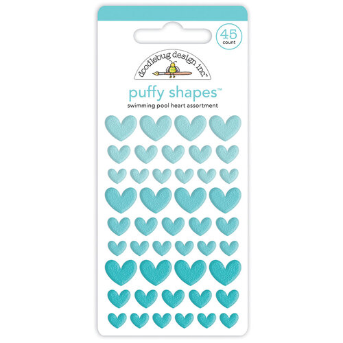 Doodlebug Design - Monochromatic Collection - Stickers - Puffy Shapes - Swimming Pool Heart