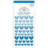 Doodlebug Design - Monochromatic Collection - Stickers - Puffy Shapes - Blue Jean Heart