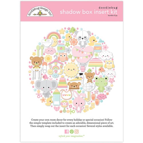 Doodlebug Design - Shadow Box Insert Kit - Bundle Of Joy