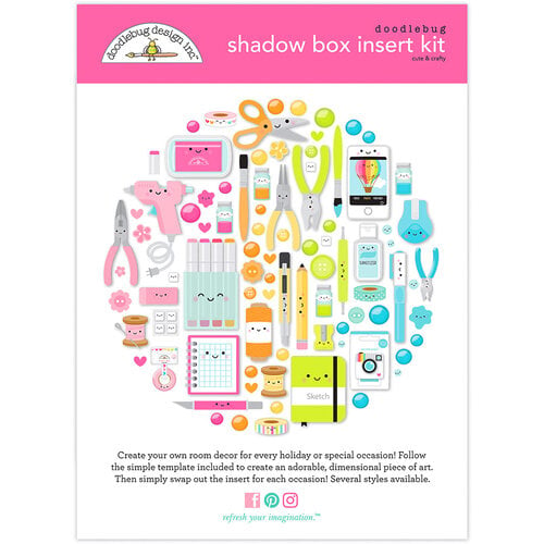 Doodlebug Design - Shadow Box Insert Kit - Cute and Crafty