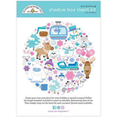 Doodlebug Design - Shadow Box Insert Kit - Winter Wonderland