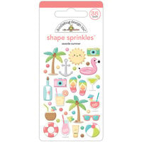 Doodlebug Design - Seaside Summer Collection - Stickers - Sprinkles - Self Adhesive Enamel Shapes - Seaside Summer