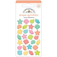 Doodlebug Design - Seaside Summer Collection - Stickers - Sprinkles - Self Adhesive Enamel Shapes - Summer Shell-ebration