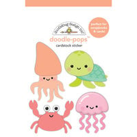 Doodlebug Design - Seaside Summer Collection - Doodle-Pops - 3 Dimensional Cardstock Stickers - Shore Is Fun