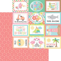 Doodlebug Design - Seaside Summer Collection - 12 x 12 Double Sided Paper - Lets Luau