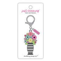 Doodlebug Design - My Happy Place Collection - Just Charming Clip and Keychain - Bright Bouquet