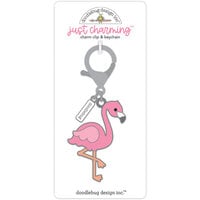 Doodlebug Design - Seaside Summer Collection - Charm Clip and Keychain - Flora Flamingo