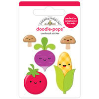 Doodlebug Design - Farmer's Market Collection - Doodle-Pops - 3 Dimensional Cardstock Stickers - Veggie Garden