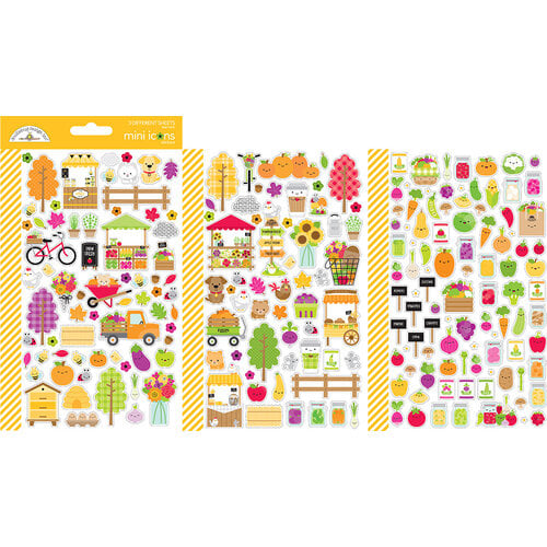 Doodlebug Design - Farmer's Market Collection - Cardstock Stickers - Mini Icons