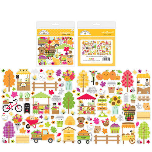 Doodlebug Design - Farmer's Market Collection - Odds and Ends - Die Cut Cardstock Pieces