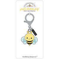 Doodlebug Design - Farmer's Market Collection - Just Charming Clip and Keychain - Bee Happy