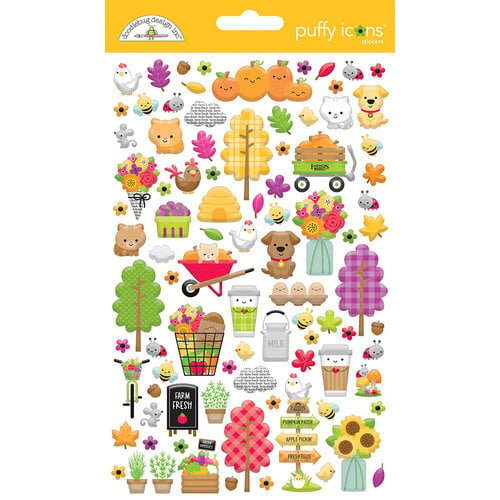 Doodlebug Design - Farmer's Market Collection - Stickers - Puffy Shapes - Icons