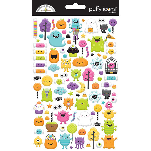 Doodlebug Design - Monster Madness Collection - Halloween - Stickers - Puffy Shapes - Icons